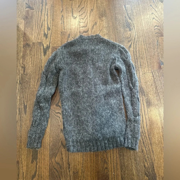 THEORY Bramsy Airmix Dark Gray Cable Knit Chunky Sweater Size Small 1357 - Picture 10 of 10
